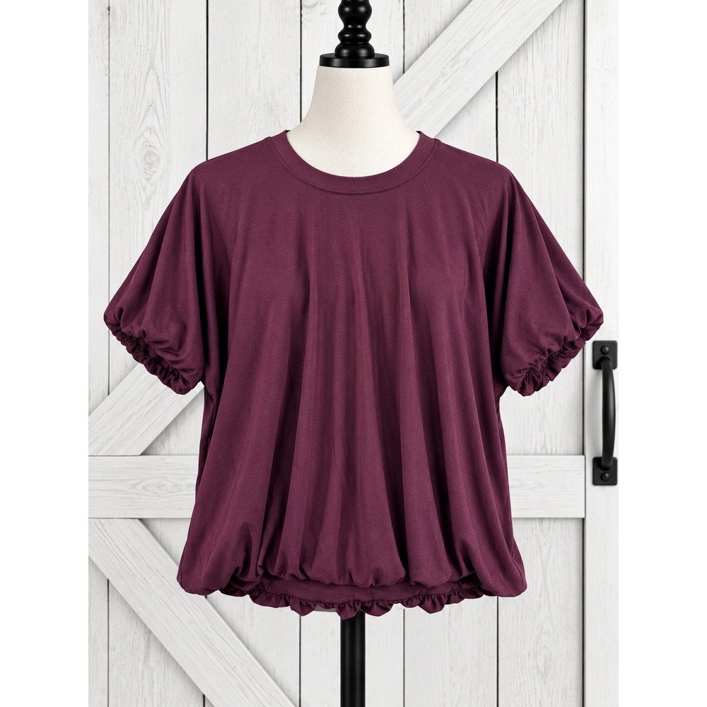 Old Navy Active Cloudmotion Go-Dry Top T-Shirt Purple Bubble Hem Puff Slv Small